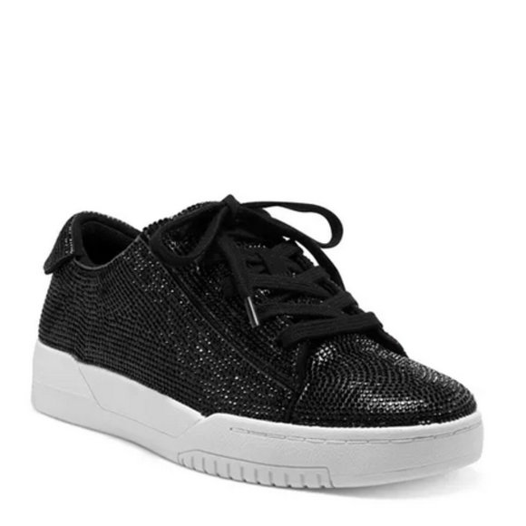 JESSICA SIMPSON Glitter Rhinestones Lace Up Sneakers Casual Shoes - Picture 1 of 8